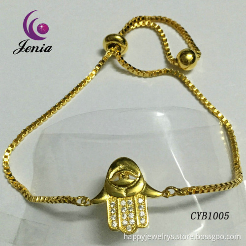 Jenia Fashion 2016 Handmade Custom Women Gemstone Gold Plated Tennis Bracelet